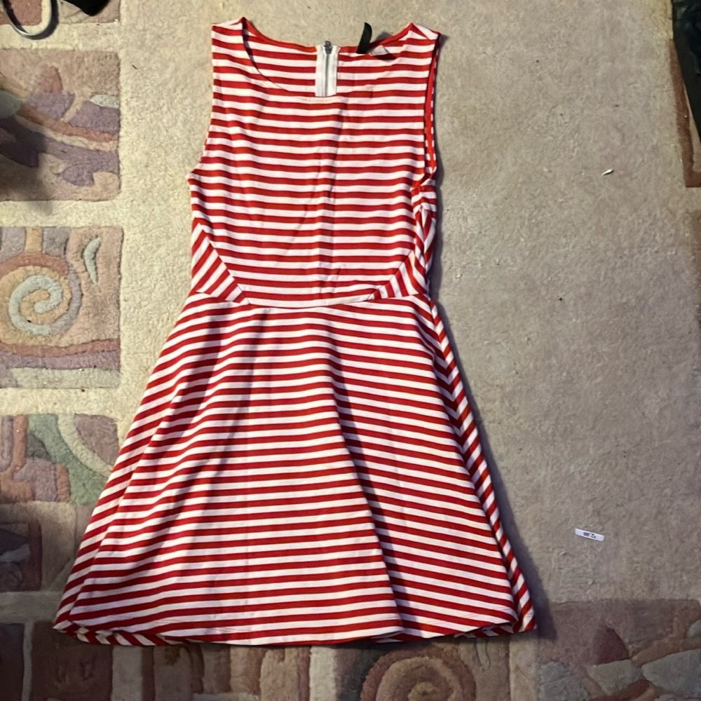 Small girls red and white dress